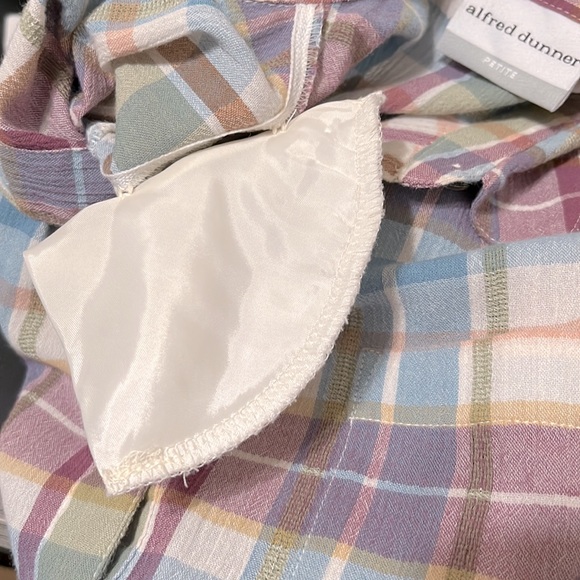 Alfred Dunner Plaid Antique Button 3/4 Long Sleeve Size 14 Petite - Picture 7 of 9